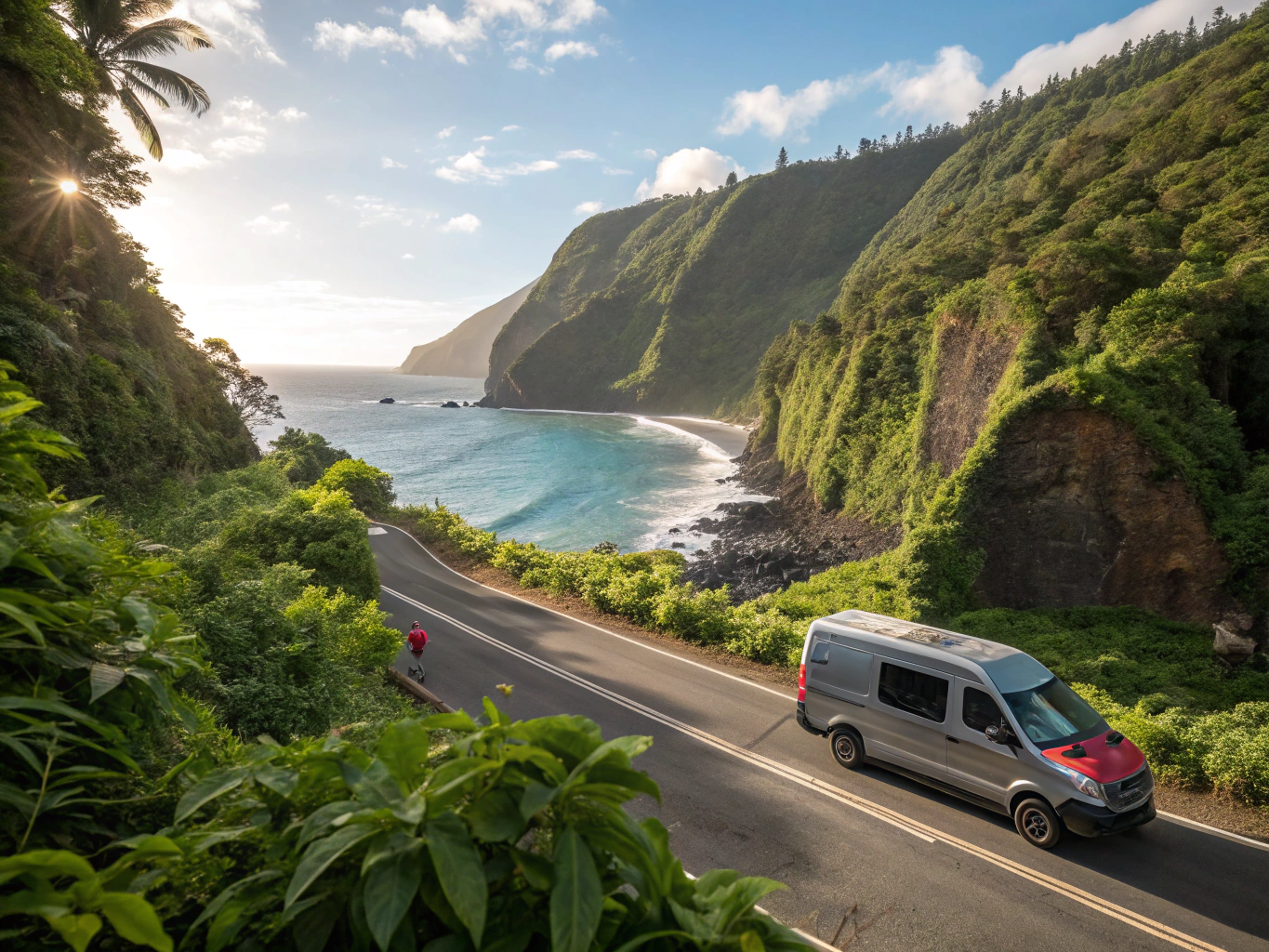Scenic coastal viewpoint along the Oahu coastline during circle island tour